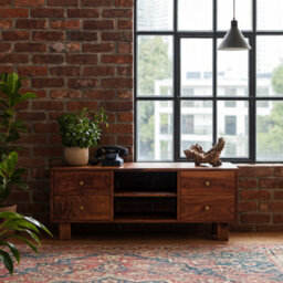 Wyld Haus Bologna Sheesham Wood Tv Media Unit 4 Drawers - thumbnail 1