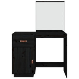 Berkfield Dressing Table Black 95X50X134 Cm Solid Wood Pine - thumbnail 6