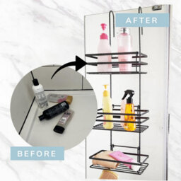 House Of Home Black 3 Tier Non Rust Hanging Shower Caddy & Bathroom Organiser - thumbnail 6