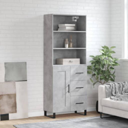 Berkfield Highboard Concrete Grey 69.5X34X180 Cm Engineered Wood - thumbnail 1