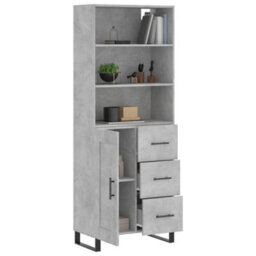 Berkfield Highboard Concrete Grey 69.5X34X180 Cm Engineered Wood - thumbnail 3