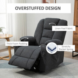 Homcom Riser And Recliner Chair W/ Remote, Lift Chair For Elderly, Charcoal Grey - thumbnail 7