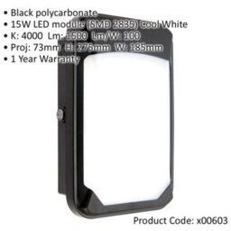 Outdoor Ip65 Commercial Bulkhead Wall Light - Cool White Led - Photocell Sensor - thumbnail 2