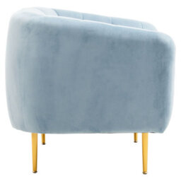 Orsina Blue Velvet Arm Chair, Tufted Velvet Upholstered Accent Chair, Comfortable Armchair For Home, Office, Lounge - thumbnail 3