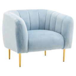 Orsina Blue Velvet Arm Chair, Tufted Velvet Upholstered Accent Chair, Comfortable Armchair For Home, Office, Lounge - thumbnail 2