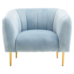 Orsina Blue Velvet Arm Chair, Tufted Velvet Upholstered Accent Chair, Comfortable Armchair For Home, Office, Lounge - thumbnail 7