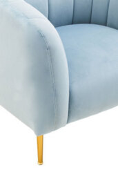 Orsina Blue Velvet Arm Chair, Tufted Velvet Upholstered Accent Chair, Comfortable Armchair For Home, Office, Lounge - thumbnail 6