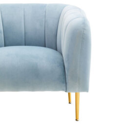 Orsina Blue Velvet Arm Chair, Tufted Velvet Upholstered Accent Chair, Comfortable Armchair For Home, Office, Lounge - thumbnail 5