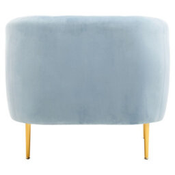 Orsina Blue Velvet Arm Chair, Tufted Velvet Upholstered Accent Chair, Comfortable Armchair For Home, Office, Lounge - thumbnail 4