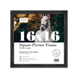 16X16 Black Ornate Picture Frame (40.6 X 40.6Cm) Poster, Photo, Artwork, Gallery Wall Or Print - thumbnail 1
