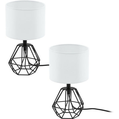 Elegant Black And White Table Lamps - 2 Pack With E14 Bulb Holder - image 1