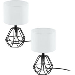 Elegant Black And White Table Lamps - 2 Pack With E14 Bulb Holder - thumbnail 1