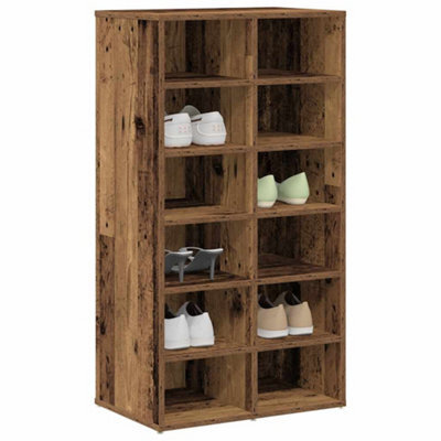 Berkfield Shoe Rack Old Wood 54X34X100.5 Cm Engineered Wood - image 1