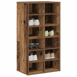Berkfield Shoe Rack Old Wood 54X34X100.5 Cm Engineered Wood - thumbnail 1