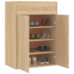 Vidaxl Shoe Cabinet Sonoma Oak 60X35X84 Cm Engineered Wood - thumbnail 4