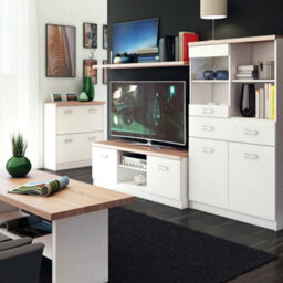 Heze Furniture Top Mix Contemporary Compact Tv Unit With Storage - White - thumbnail 4