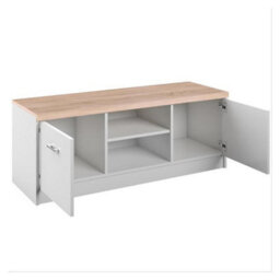 Heze Furniture Top Mix Contemporary Compact Tv Unit With Storage - White - thumbnail 3