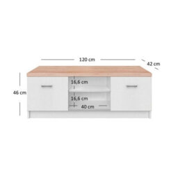 Heze Furniture Top Mix Contemporary Compact Tv Unit With Storage - White - thumbnail 6