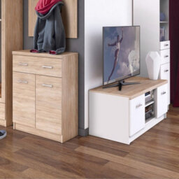 Heze Furniture Top Mix Contemporary Compact Tv Unit With Storage - White - thumbnail 2