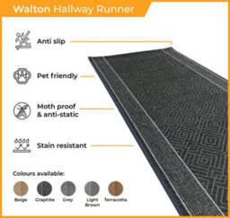 Walton Hallway Runner Rug - Soft, Comfortable & Non-Slip Carpet For Hall, Kitchen & Corridor - thumbnail 3