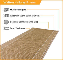 Walton Hallway Runner Rug - Soft, Comfortable & Non-Slip Carpet For Hall, Kitchen & Corridor - thumbnail 2