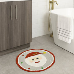 Allure Bath Fashions Christmas Tufted Santa Round Bath Mat - thumbnail 4