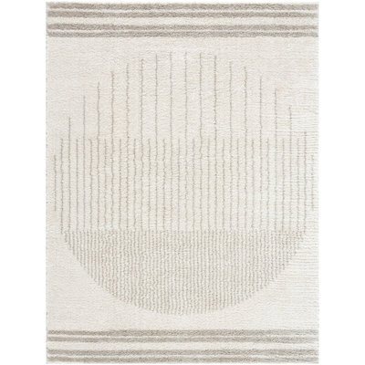 Livabliss Fossay Shaggy-Washable Beige Brown Green Grey Global High Pile Living Bedroom Rug 140 X 200 Cm Easy Care, Non Shedding - image 1
