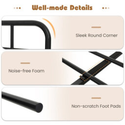 Costway King Size Bed Frame Platform Metal Slats Support Bed W/ Industrial Headboard - thumbnail 9