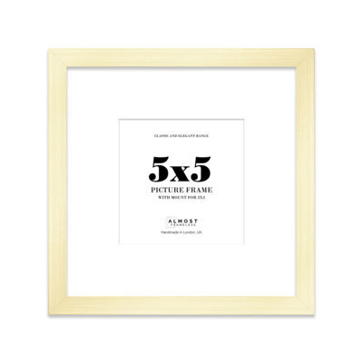 "5X5"" Gold Picture Frame - 5X5"" Square Frame With 3X3"" Mount For 5X5""/3X3"" Pictures Art Deco Style Room Decor, 1 Pack" - image 1