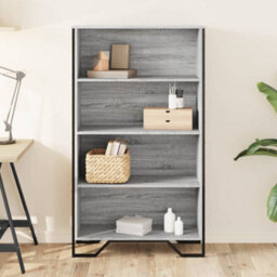 Berkfield Modern Bookcase Grey Sonoma 80X31X137.5 Cm Engineered Wood - thumbnail 3