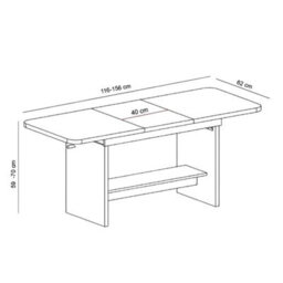 Modern Extendable Coffee Table Janek 116 -156 Cm Pvc Veneer Living Room Table Lefkas - thumbnail 3
