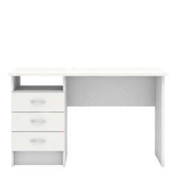 Wyld Haus Billabong White Wooden Office Desk 3 Drawers, Matt Finish - thumbnail 3