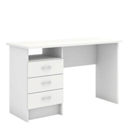 Wyld Haus Billabong White Wooden Office Desk 3 Drawers, Matt Finish - thumbnail 2