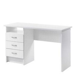 Wyld Haus Billabong White Wooden Office Desk 3 Drawers, Matt Finish - thumbnail 4