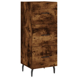 Berkfield Highboard Smoked Oak 34.5X34X180 Cm Engineered Wood - thumbnail 5