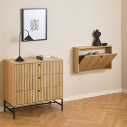 Furniture To Go Albany Shoe Cabinet 1 Flip Down Door In Oak - thumbnail 6