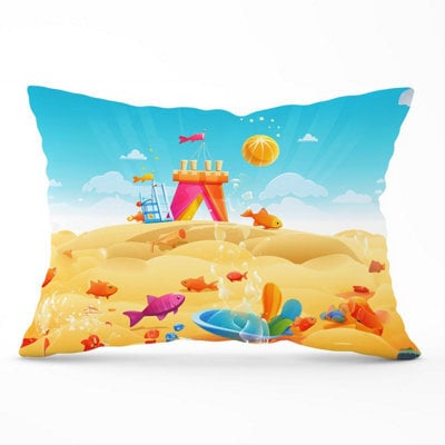 Warren Reed Designer Fishes On A Beach Holiday Cushions 33Cm X 48Cm - image 1