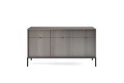 Arte Nova Contemporary Sideboard Cabinet 3 Hinged Doors 3 Shelves 3 Drawers Grey Matt  (H)830mm (W)1540mm (D)390mm - thumbnail 2