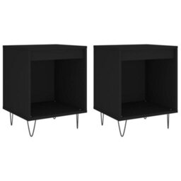 Vidaxl Bedside Cabinets 2 Pcs Black 40X35X50 Cm Engineered Wood - thumbnail 2