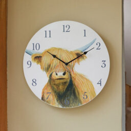 Highland Cow Indoor Or Outdoor Wall Clock - Battery Powered Weather Resistant Home Or Garden Round Quartz Clock - 30Cm Diameter - thumbnail 2