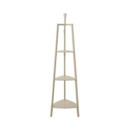 Valuelights Hiru Cream 3 Tier Wooden Shelf Tripod Floor Lamp Base - thumbnail 2
