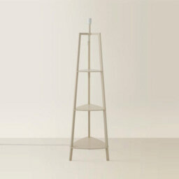 Valuelights Hiru Cream 3 Tier Wooden Shelf Tripod Floor Lamp Base - thumbnail 5