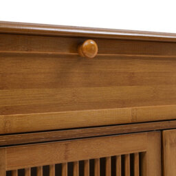 Thehotsale Brown Bamboo Entryway Storage Shoe Cabinet With Bench - thumbnail 6