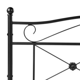 Wyld And Coco Eu 4Ft Double Retro Metal Bed Frame Black With Sprung Slatted Base - thumbnail 7