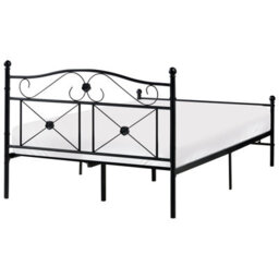 Wyld And Coco Eu 4Ft Double Retro Metal Bed Frame Black With Sprung Slatted Base - thumbnail 6