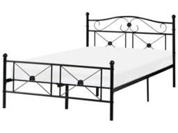 Wyld And Coco Eu 4Ft Double Retro Metal Bed Frame Black With Sprung Slatted Base - thumbnail 3