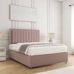 Bsspoke Zarah Divan Bed Set In Pink Plush Velvet With 24Inch Panel Headboard No Mattress No Drawers In 3Ft 4Ft 4Ft6 5Ft 6Ft - thumbnail 3