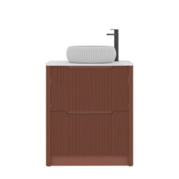 Royal Bathrooms Avenza 800mm Terracotta Clay Floor Standing Countertop Bathroom Vanity Unit 2 Drawer With Milan Basin - thumbnail 6