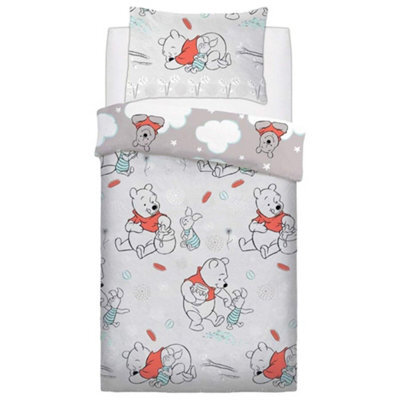 Winnie The Pooh Clouds Reversible Duvet Set White/orange/blue (Single) - image 1