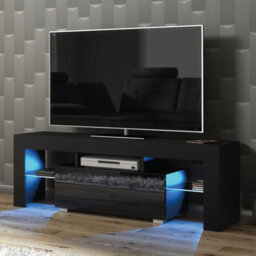 Creative Furniture Floe Tv Unit 130Cm - Black With Gloss Doors